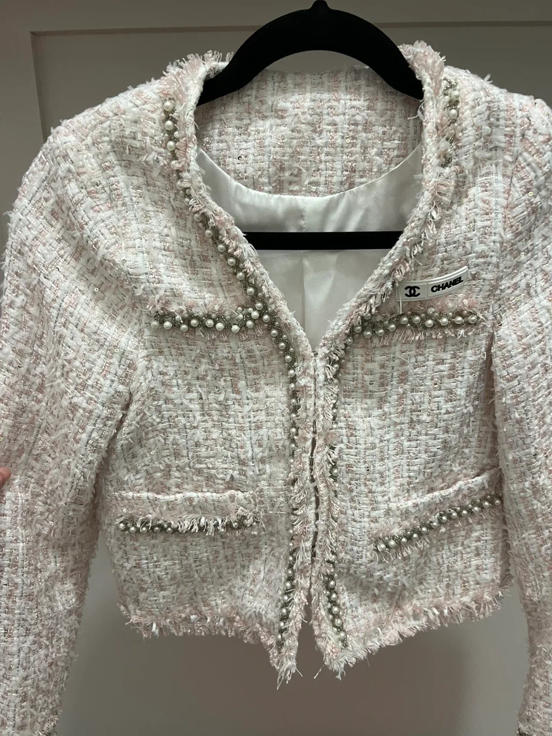 Chanel Tweed Jacket with Pearl Details image indicator(3)