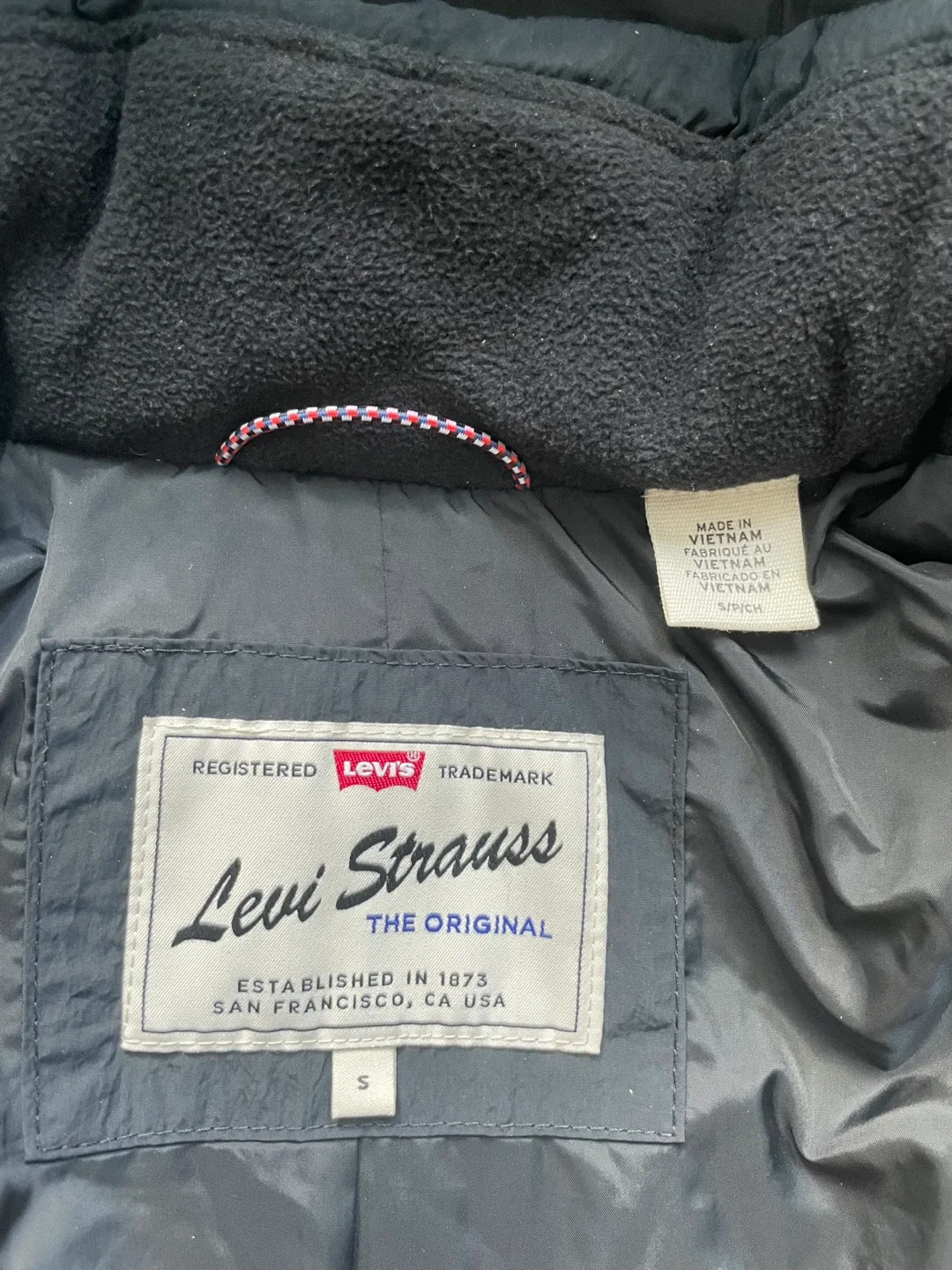 Levi Strauss Black Down Puffer Coat Size S image indicator(3)