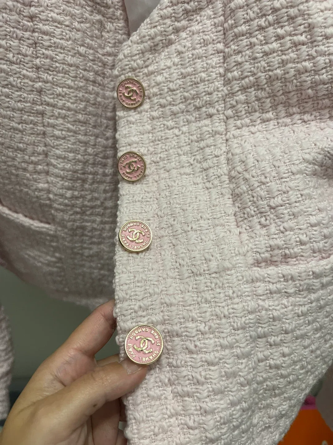 Chanel Pink Tweed Jacket image indicator(2)