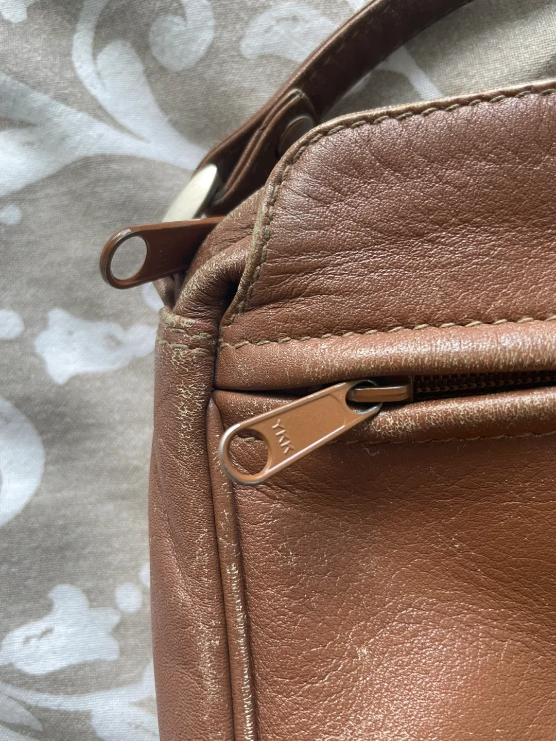 Derek Alexander Brown Leather Crossbody Bag image indicator(4)