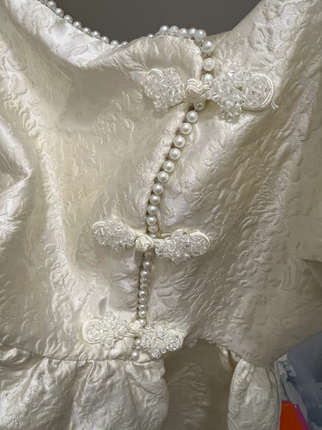 Cream Floral Pearl Dress - photo 3
