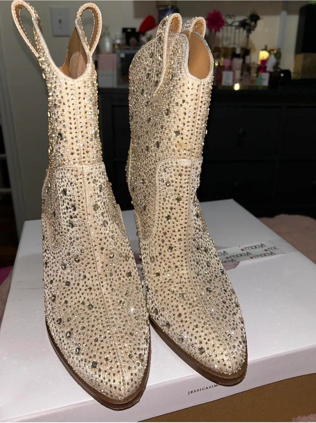 Jessica Simpson Rhinestone Cowboy Boots - Size 8 image indicator(2)