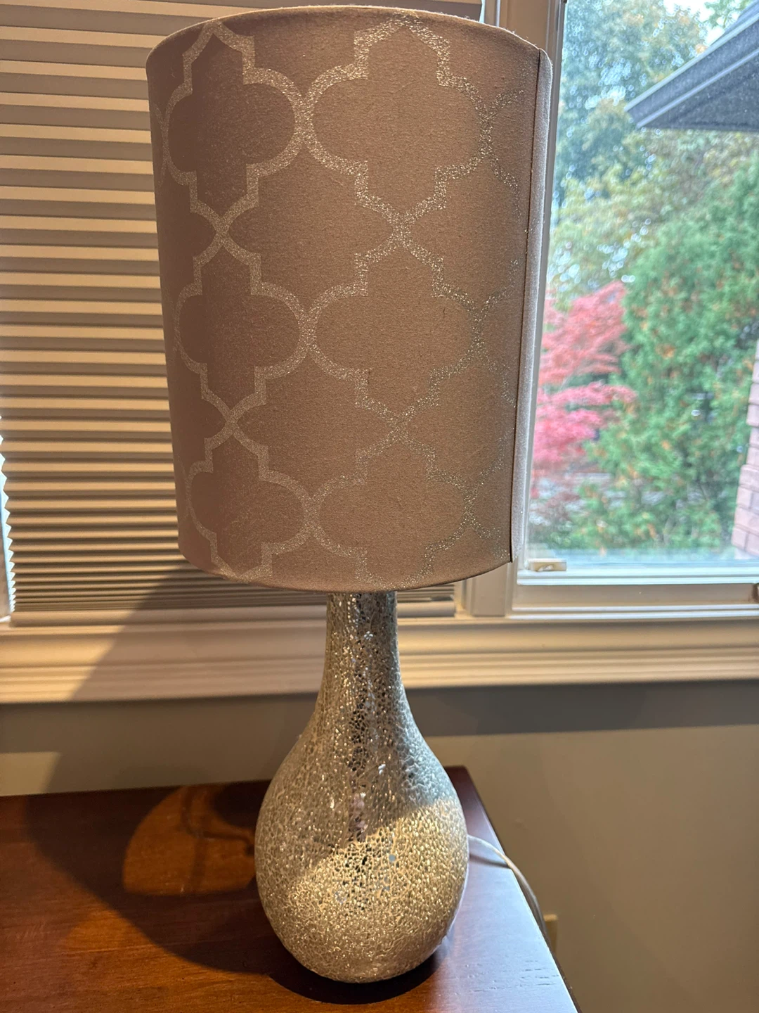 Table Lamp with Silver Base