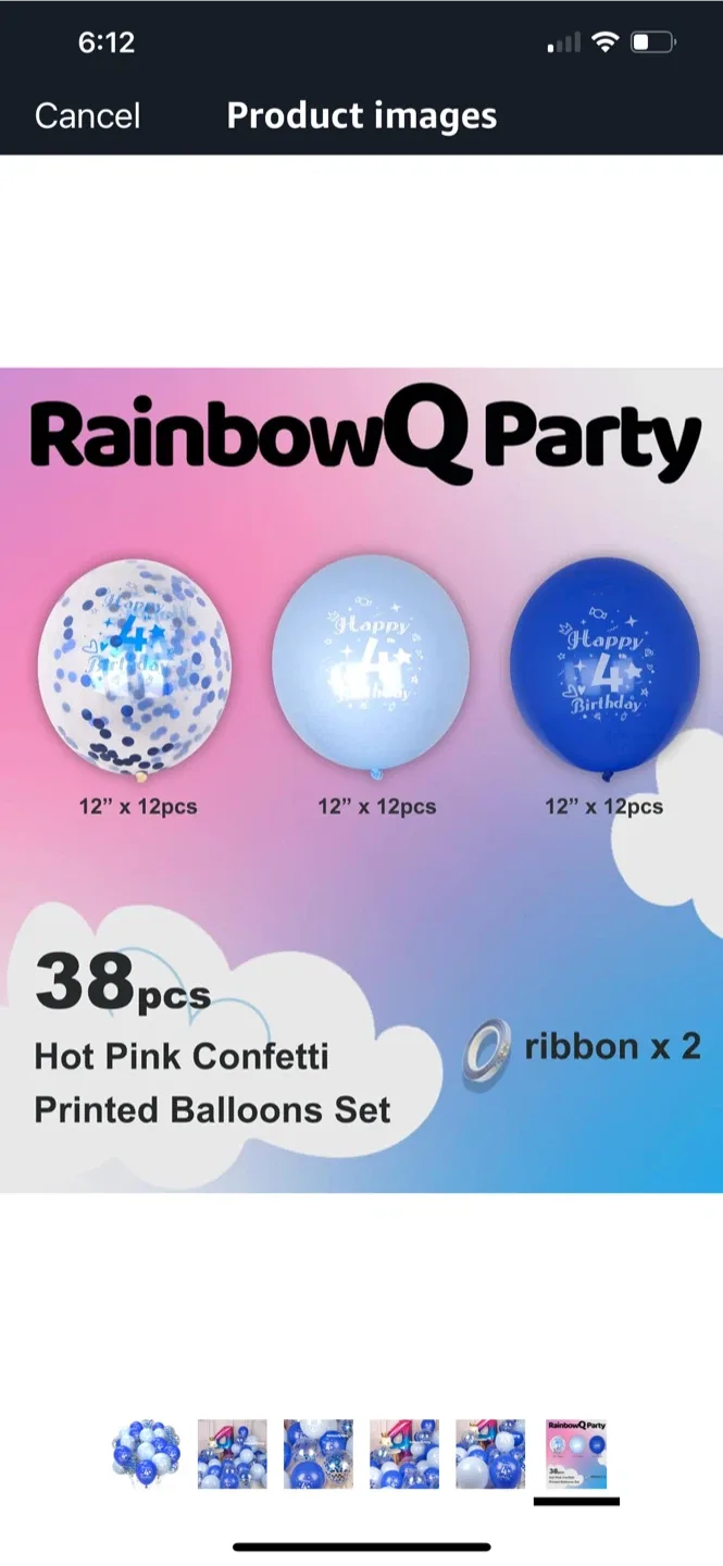RainbowQ Party 4th Birthday Balloons - 38 pcs image indicator(4)