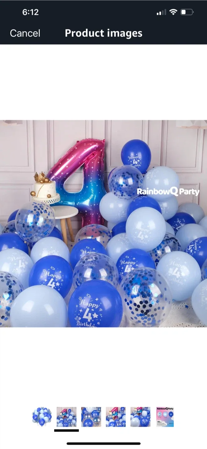 RainbowQ Party 4th Birthday Balloons - 38 pcs image indicator(2)