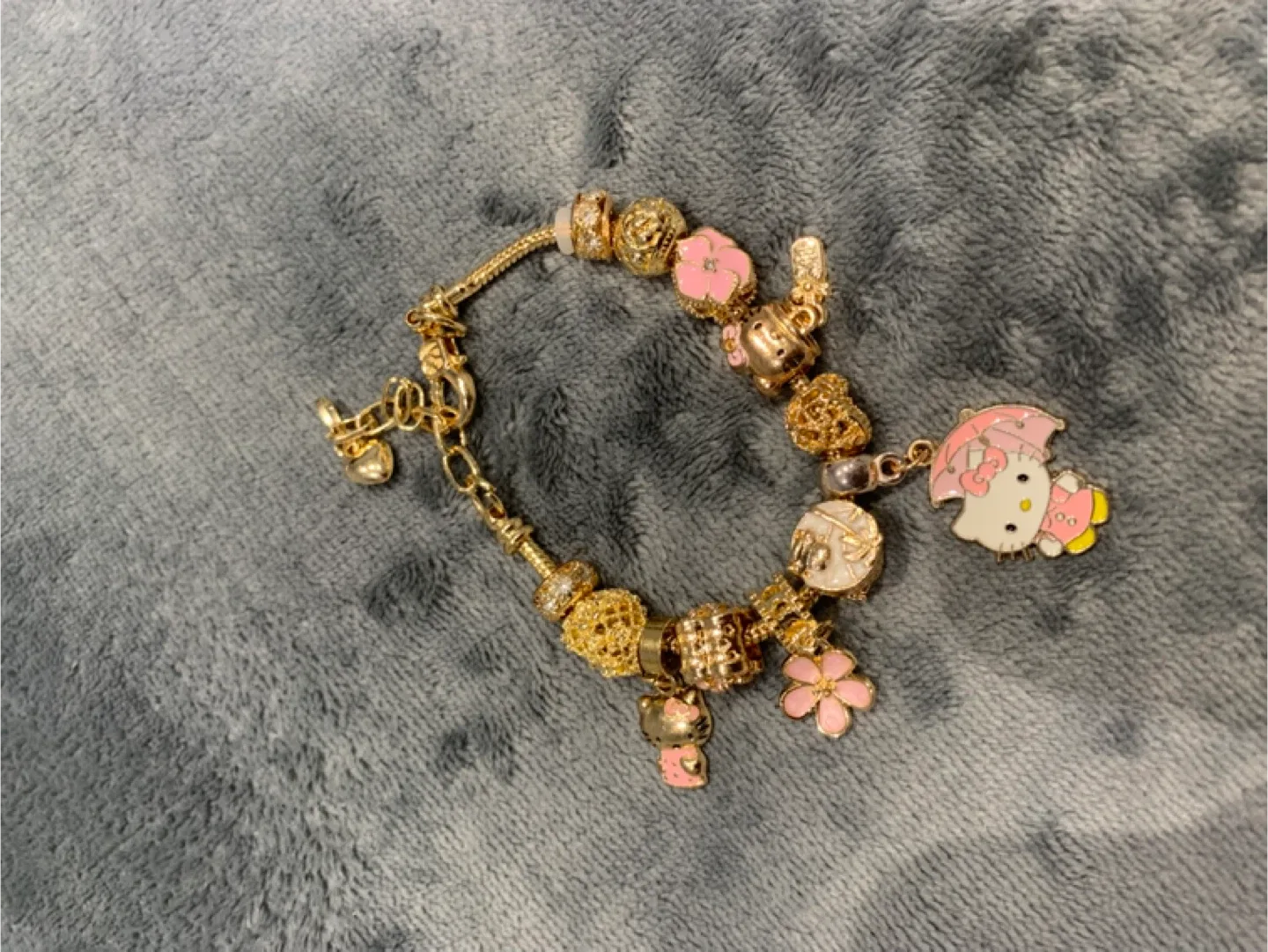 Hello Kitty Charm Bracelet-Gold Tone Plated thumbnail
