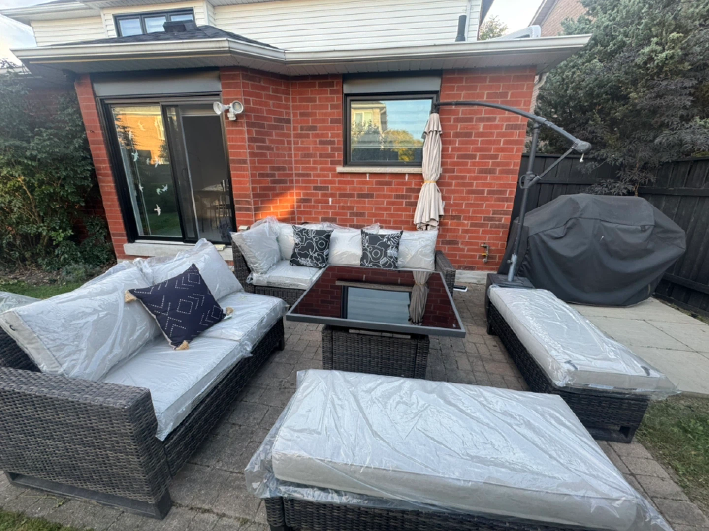 Outdoor Patio Set with Cushions & Table