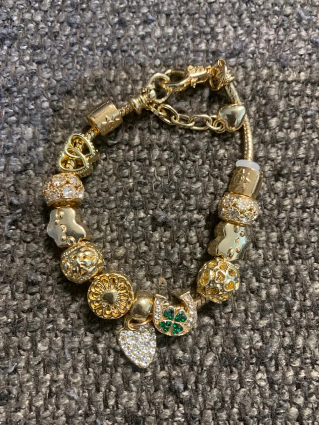 Gold  Tone Plated Charm Bracelet thumbnail