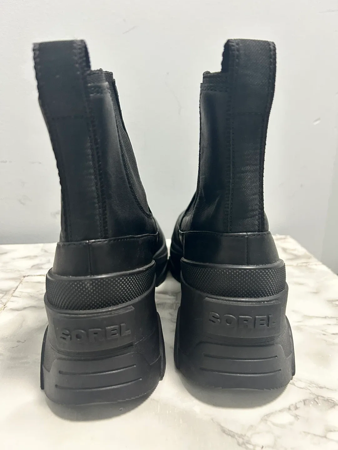 Sorel Black Leather Chelsea Boots thumbnail