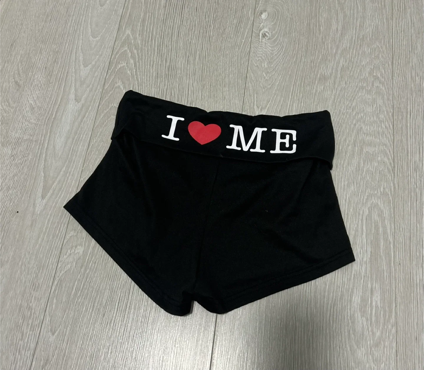 Black I Heart Me Shorts thumbnail