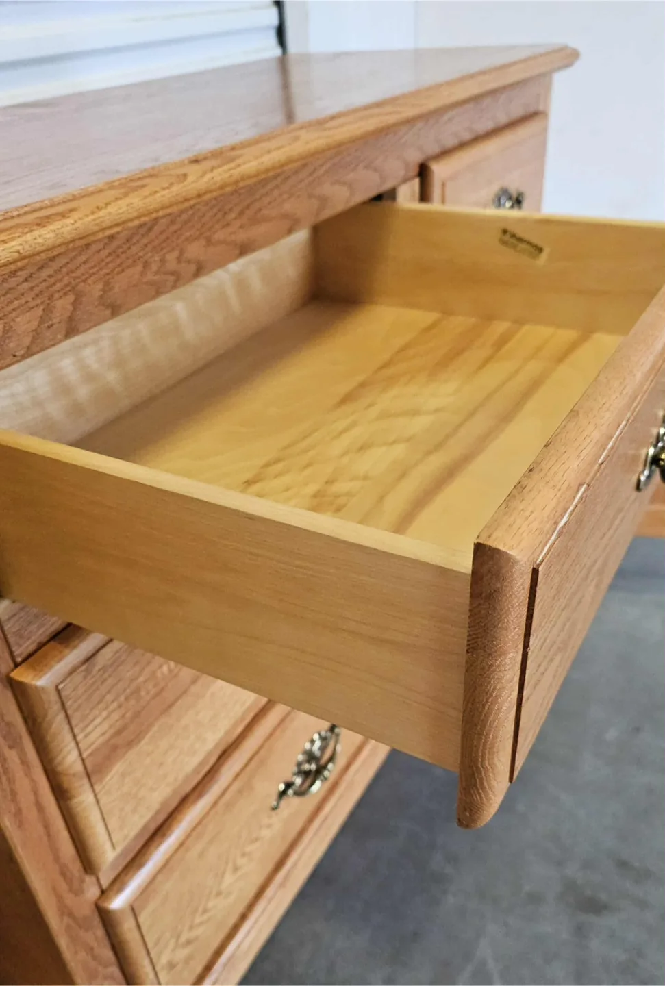 Beautiful Solid Oak 4 dresser low dresser image indicator(4)