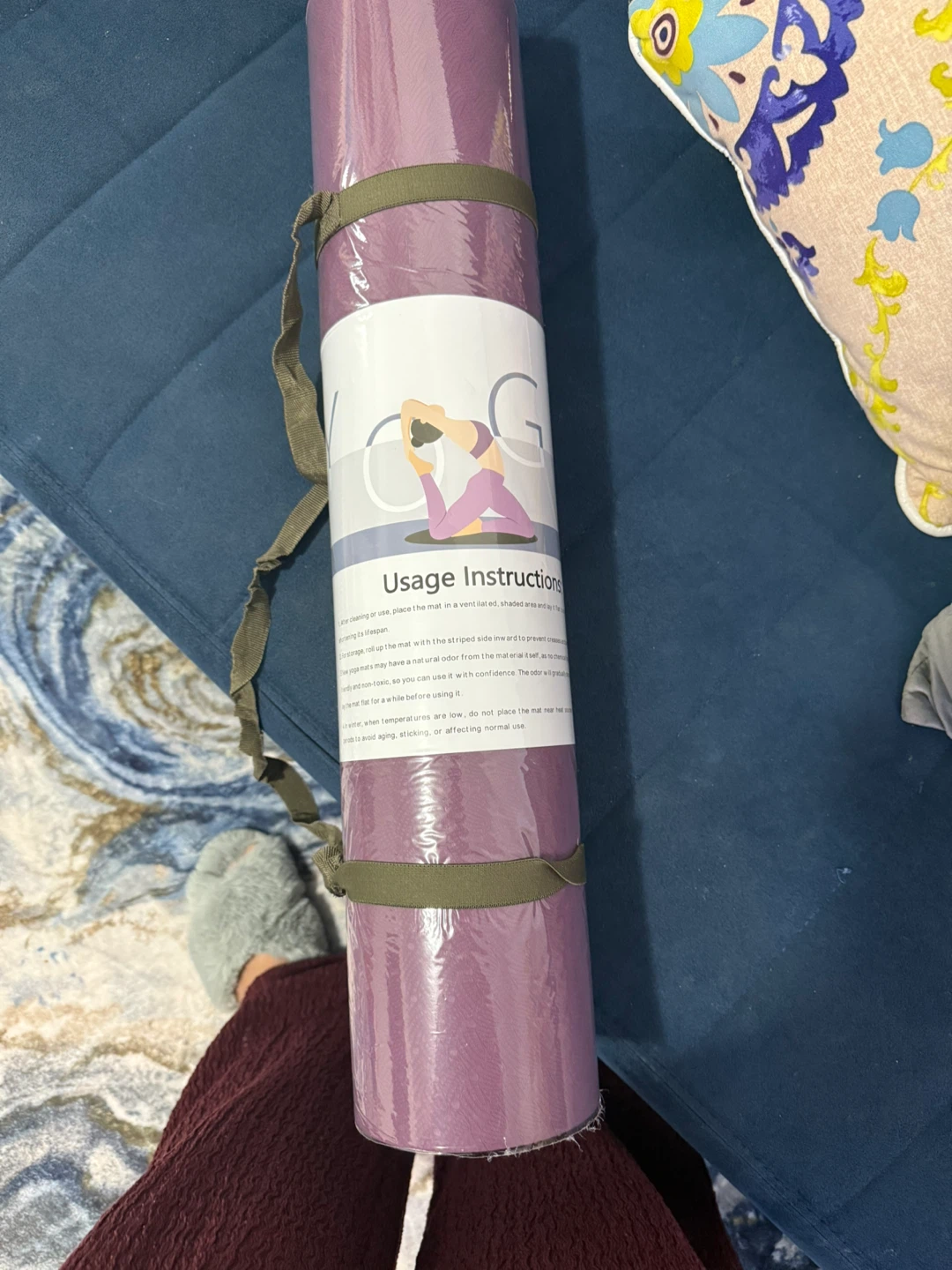 Yoga Mat with Usage Instructions
