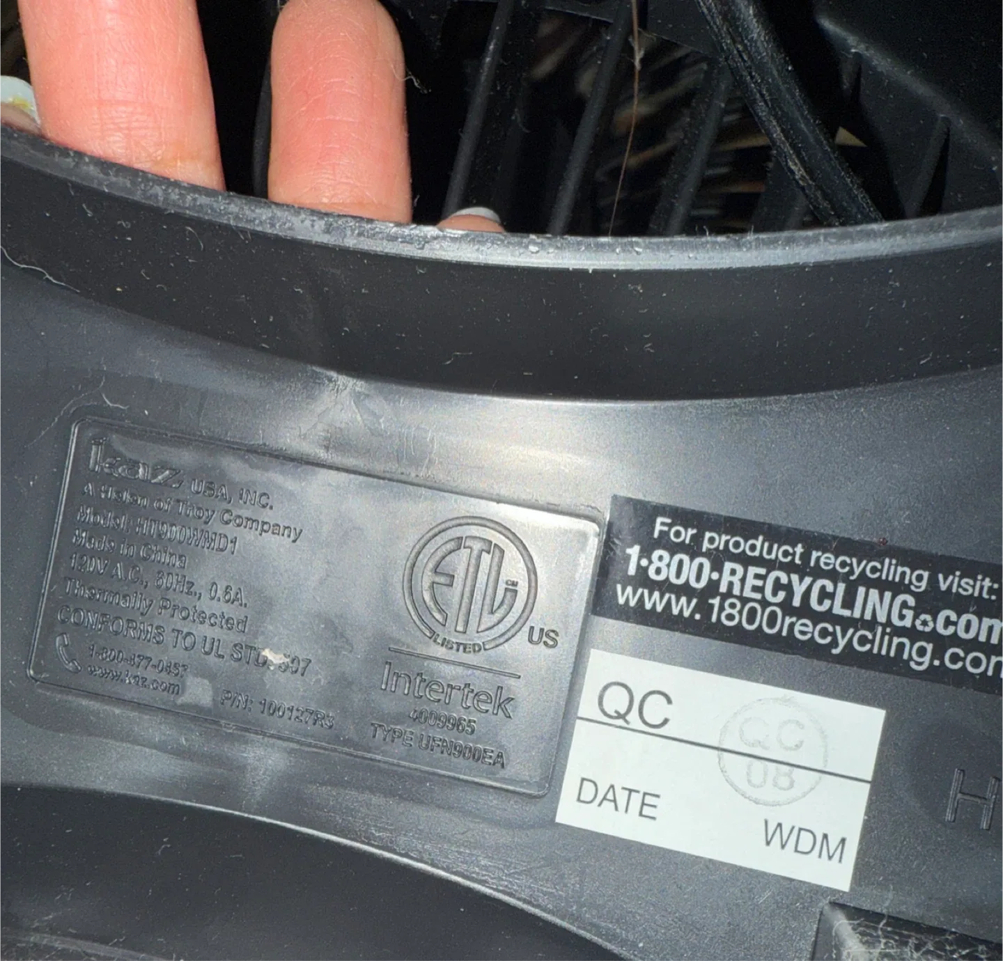 Honeywell Turbo force air circulator- Black Model(HT900WMD1) image indicator(2)