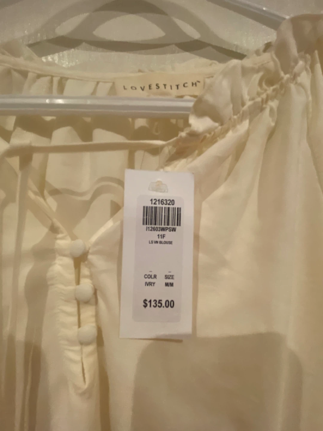 Lovestitch Honey Ivory Blouse - Size M New - photo 4