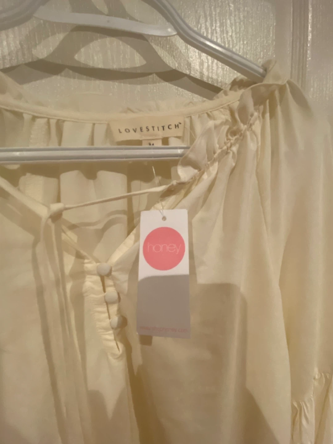 Lovestitch Honey Ivory Blouse - Size M New - photo 3