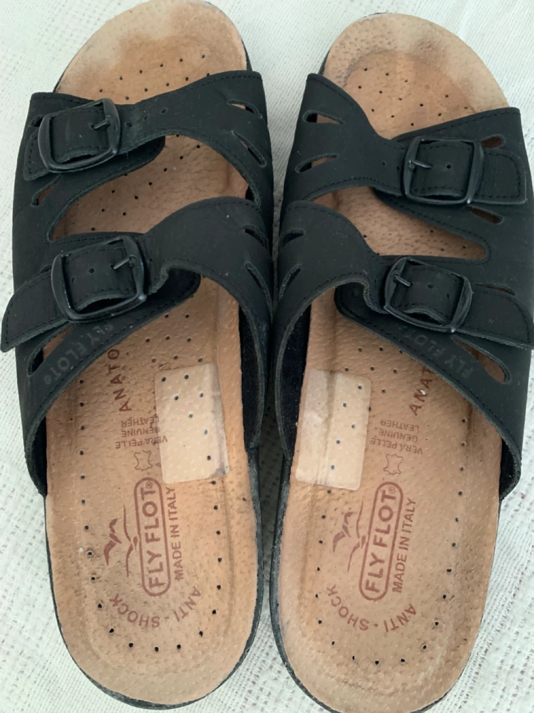 Fly Flot Black Leather Sandals - Size 40 Moving sale Negotiable