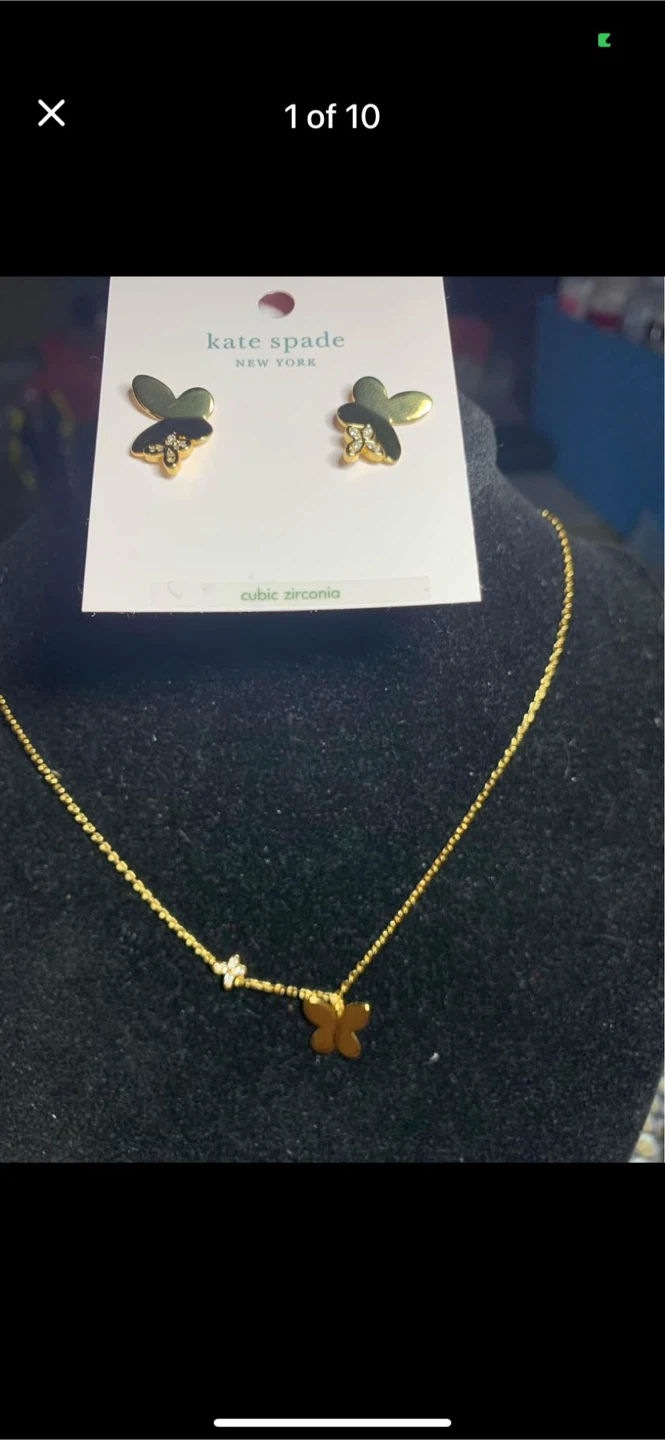 Kate Spade Butterfly Necklace & Earrings Set
