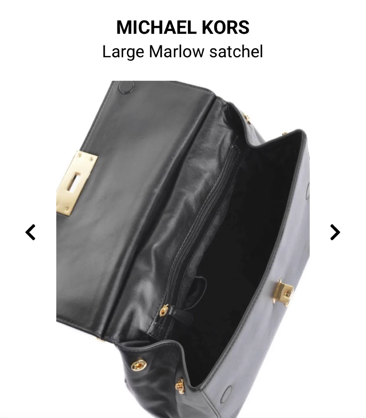 Michael Kors Marlow Satchel, Black Calf Leather – Like New image indicator(7)