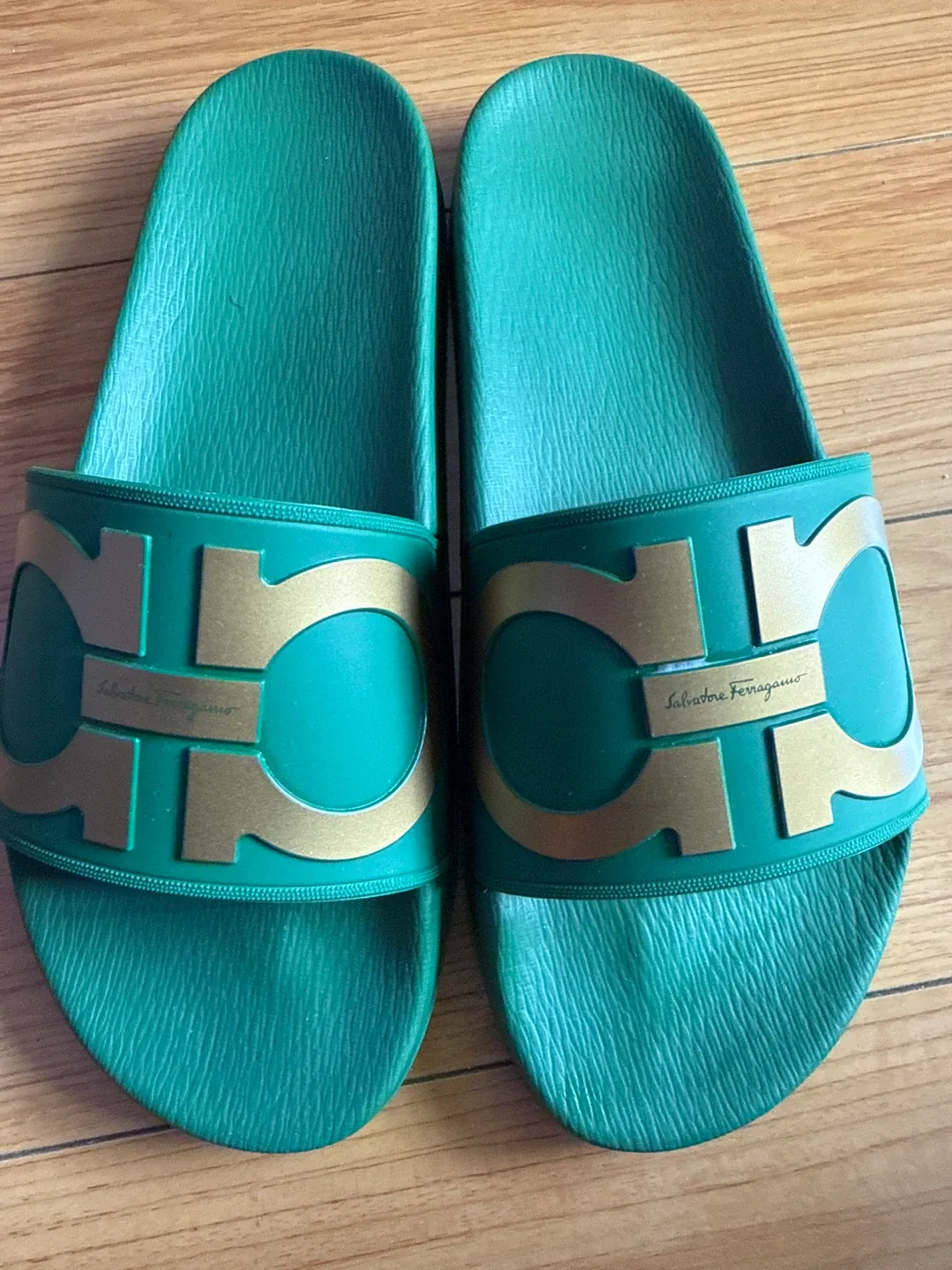 Salvatore Ferragamo Slides Green