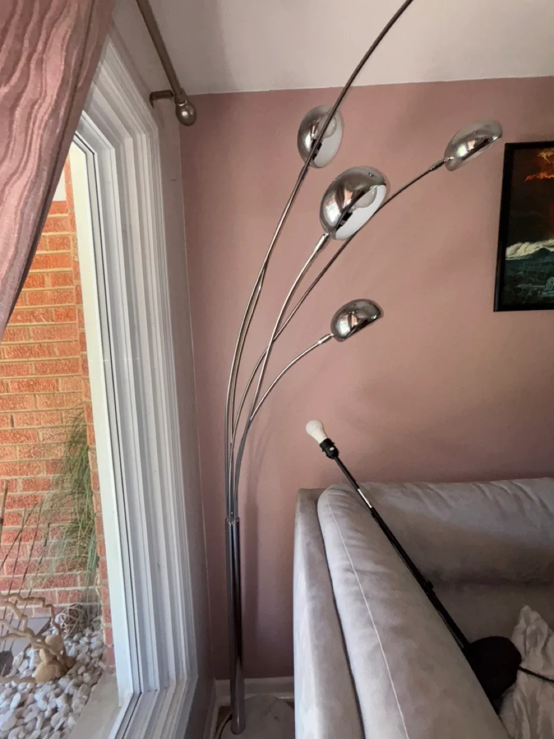 Chrome Arc Floor Lamp with Marble Base image indicator(6)