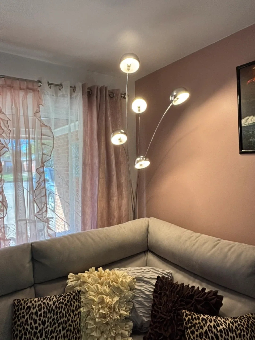 Chrome Arc Floor Lamp with Marble Base image indicator(3)