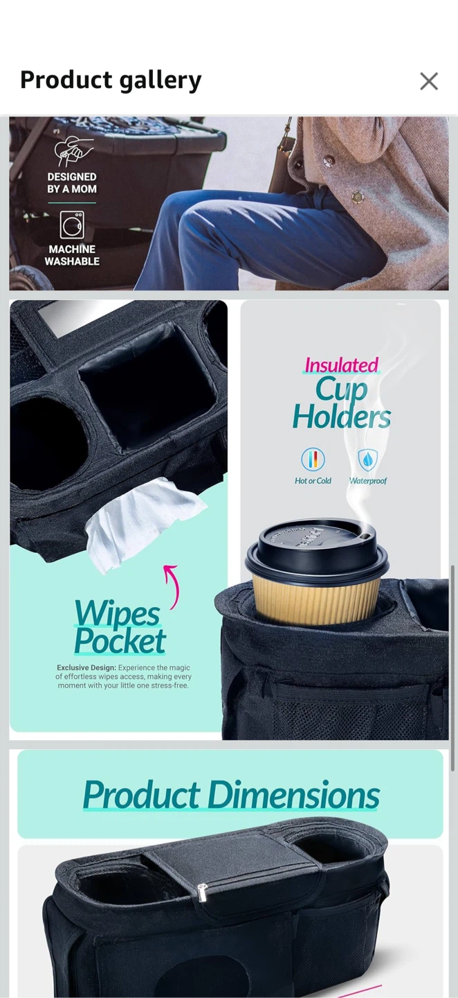 EUC Stroller Organizer Bag - Black - photo 5