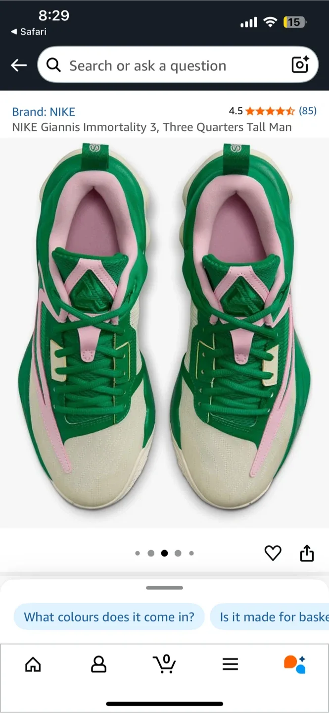 Nike Giannis Immortality 3 Green/Pink US 8 image indicator(4)