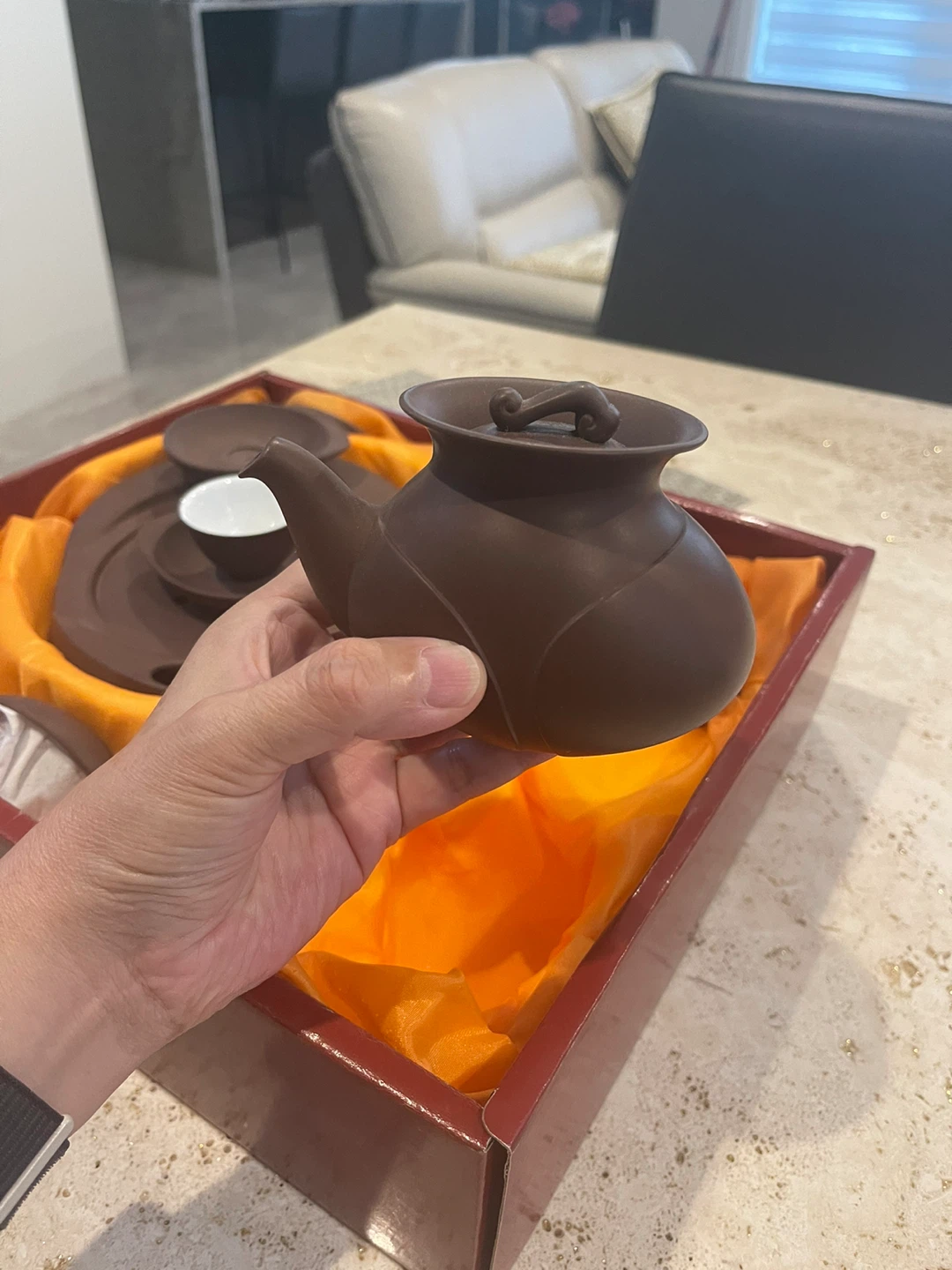 Ruyi Yixing Purple Clay Teapot Set - photo 5