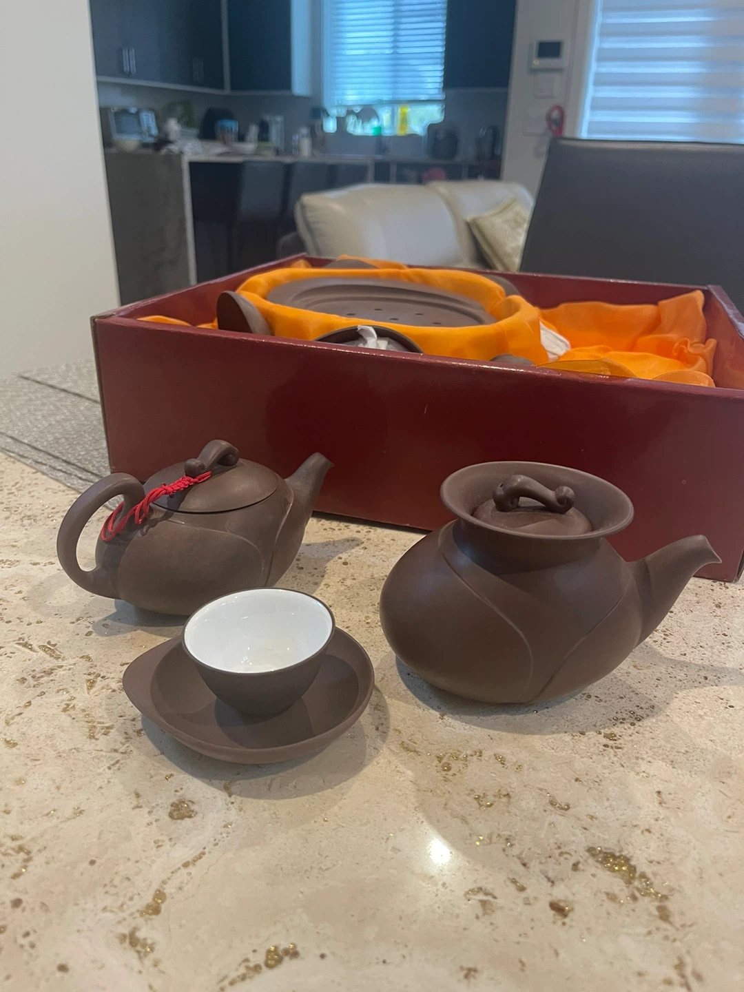 Ruyi Yixing Purple Clay Teapot Set - photo 4