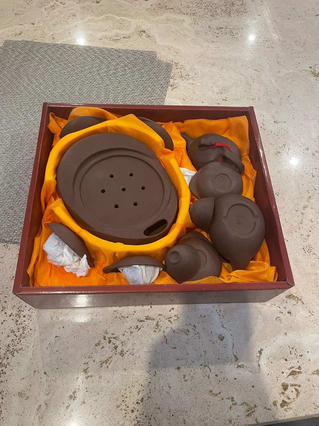 Ruyi Yixing Purple Clay Teapot Set - photo 3