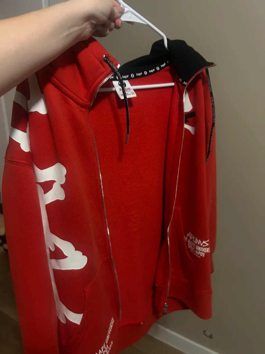 Aape by A Bathing Ape Red Full Zip Hoodie XS image indicator(2)