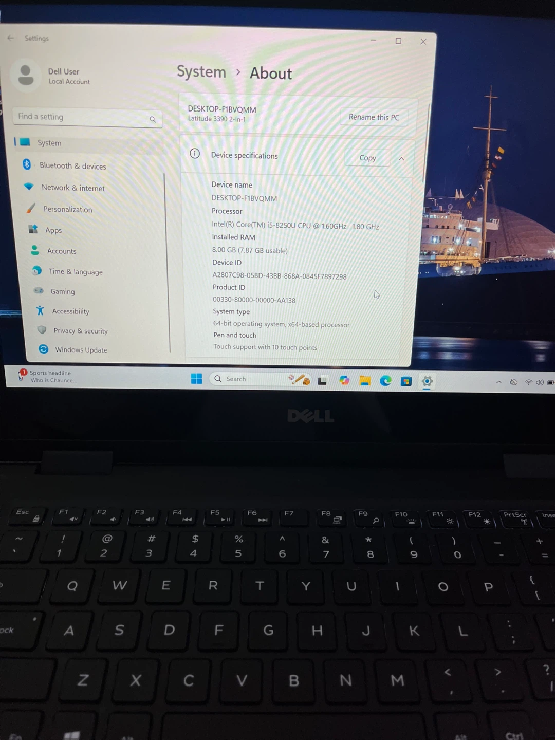 Touchscreen Dell Latitude 3390 i5-8250u 8gb 128gb Windows 11 - photo 2