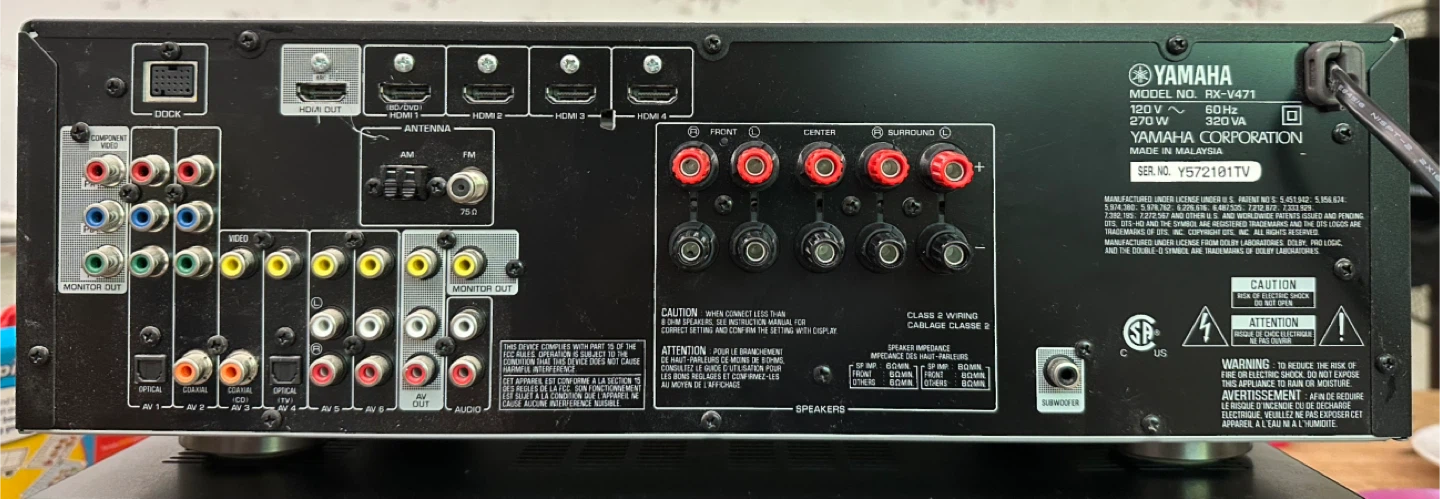 Yamaha RX-V471 5.1 surround sound receiver & Remote HDMI - photo 2