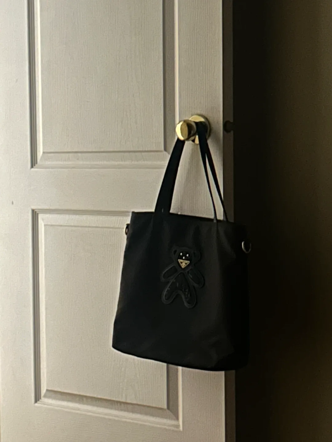 Prada Black Nylon Tote Bag with Teddy Bear image indicator(2)