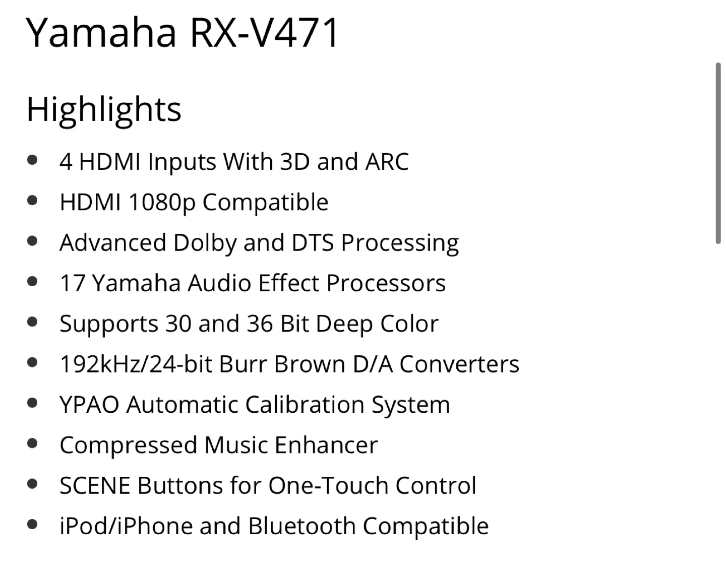 Yamaha RX-V471 5.1 surround sound receiver & Remote HDMI - photo 3