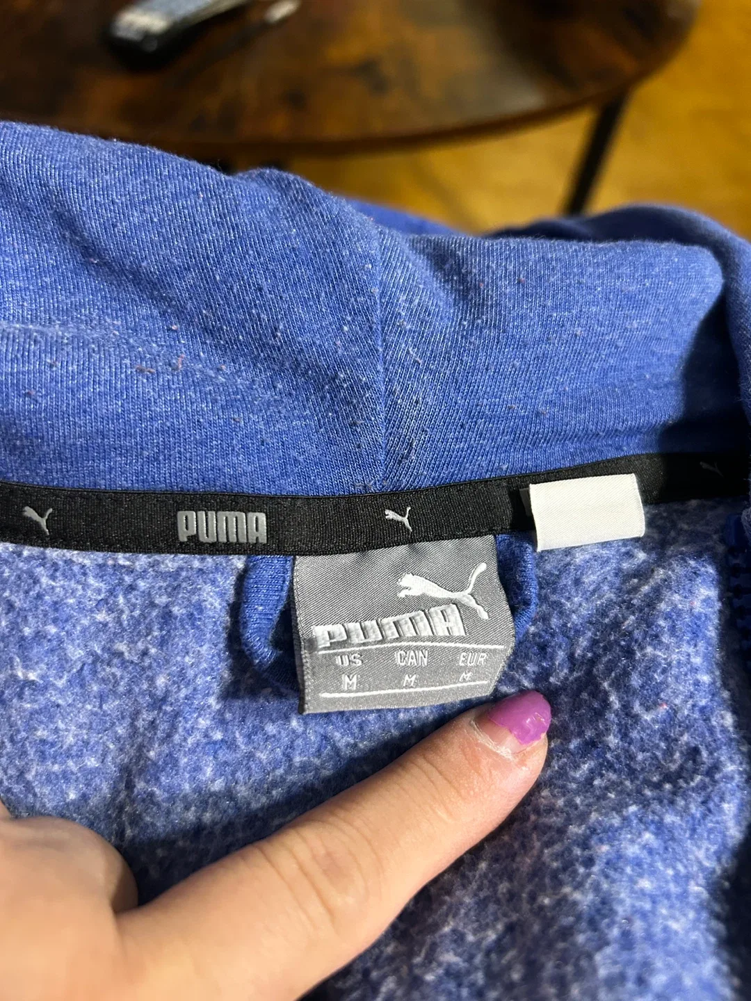 Puma Blue Zip-Up Hoodie - Size M image indicator(4)