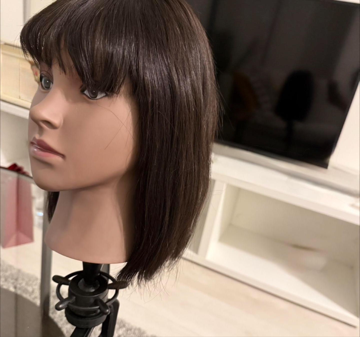 Bob human hair wig with bangs
