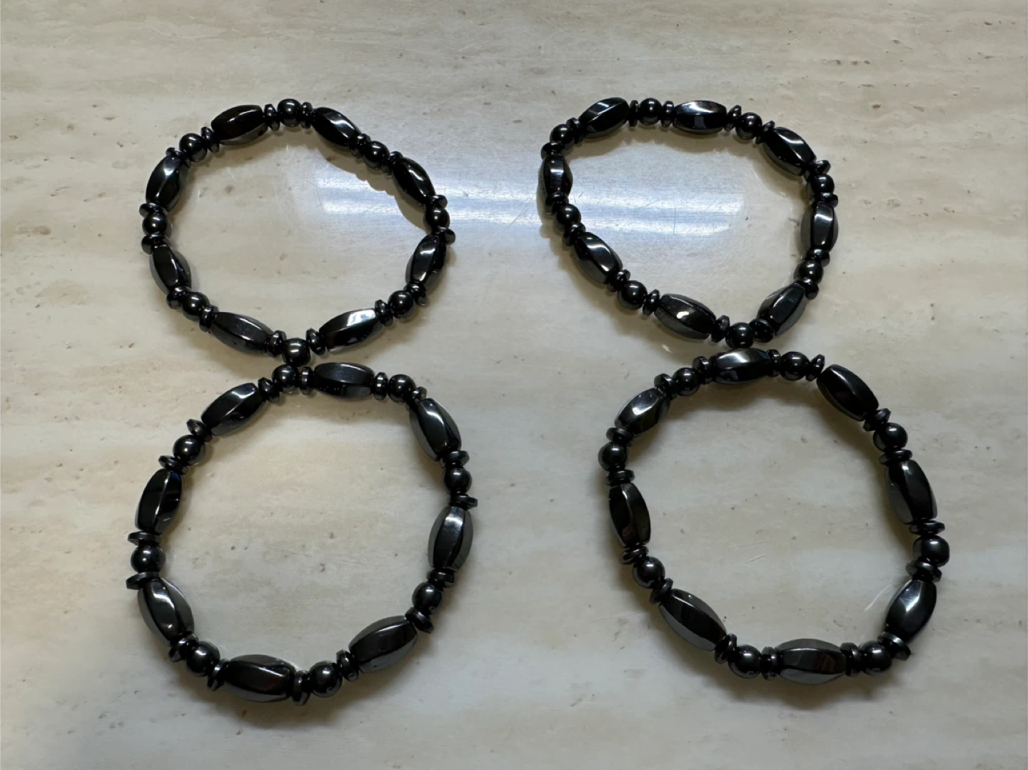 Magnetic Hematite Bracelet - Set of 4