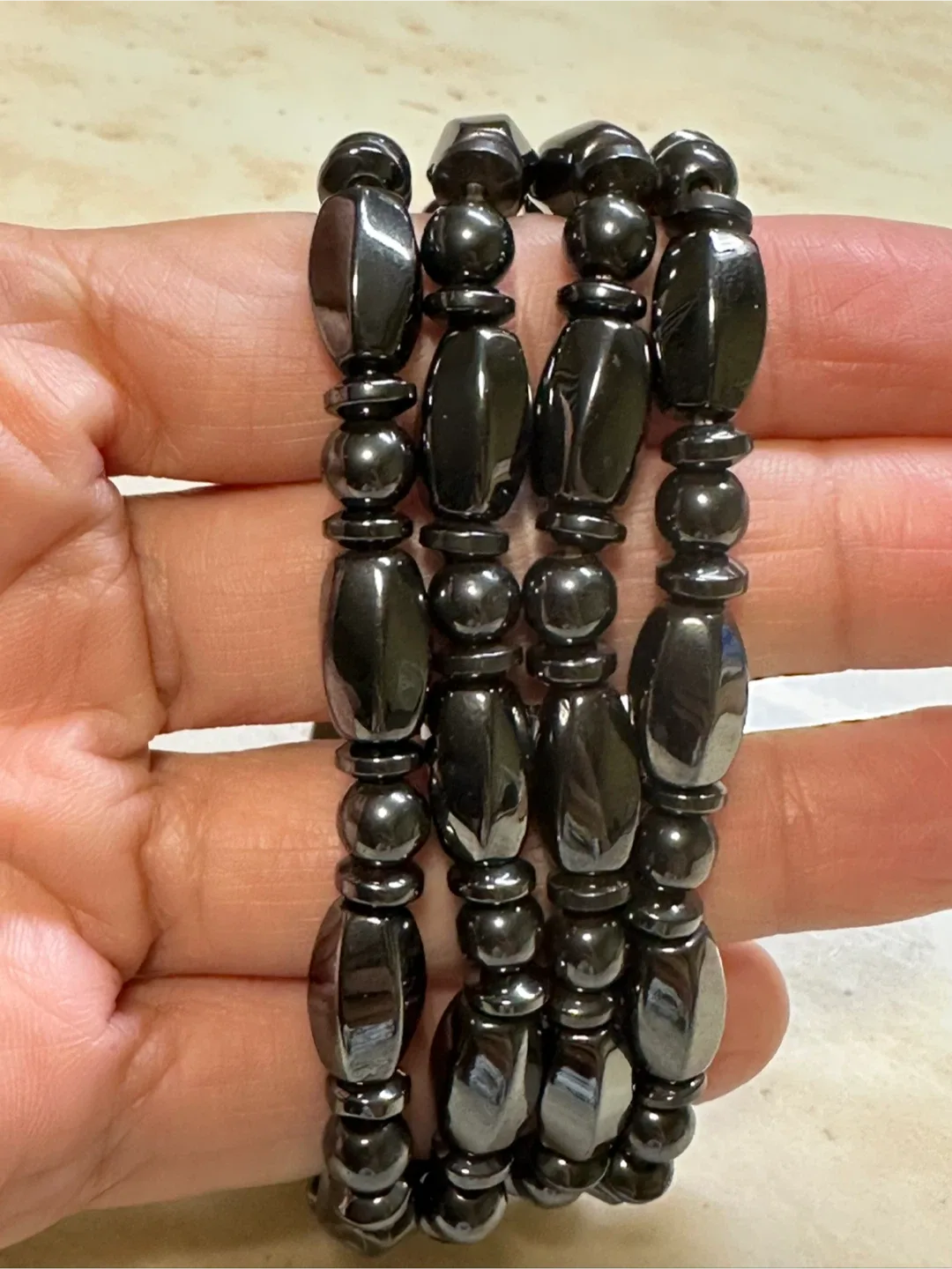 Magnetic Hematite Bracelet - Set of 4 image indicator(3)