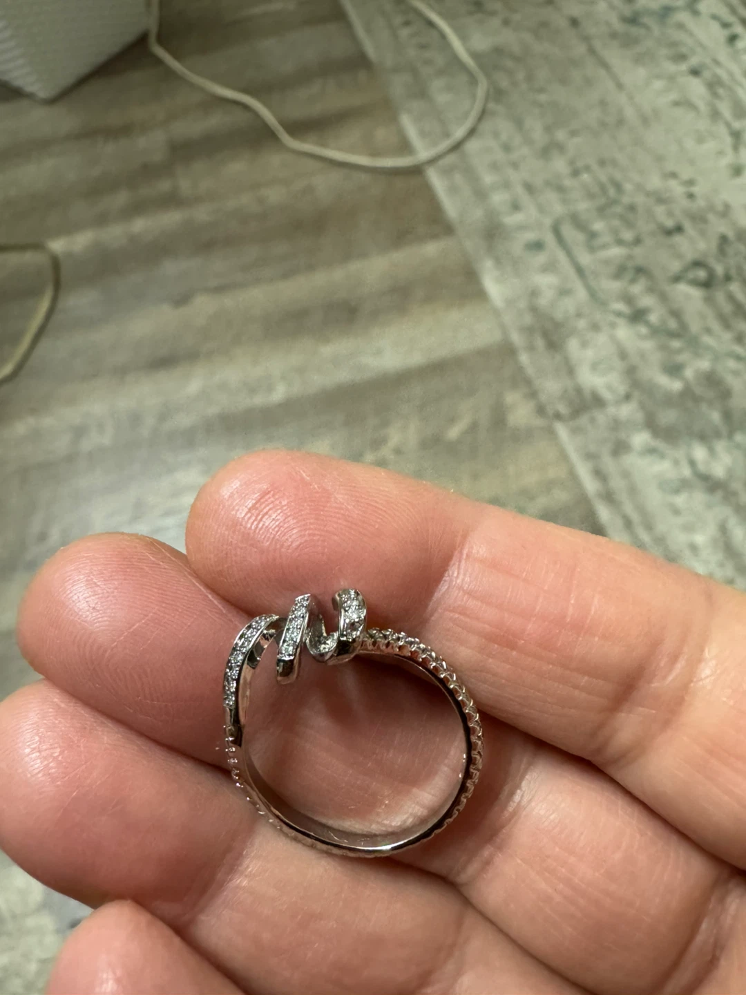 Silver Ring with Rhinestones size 9.5