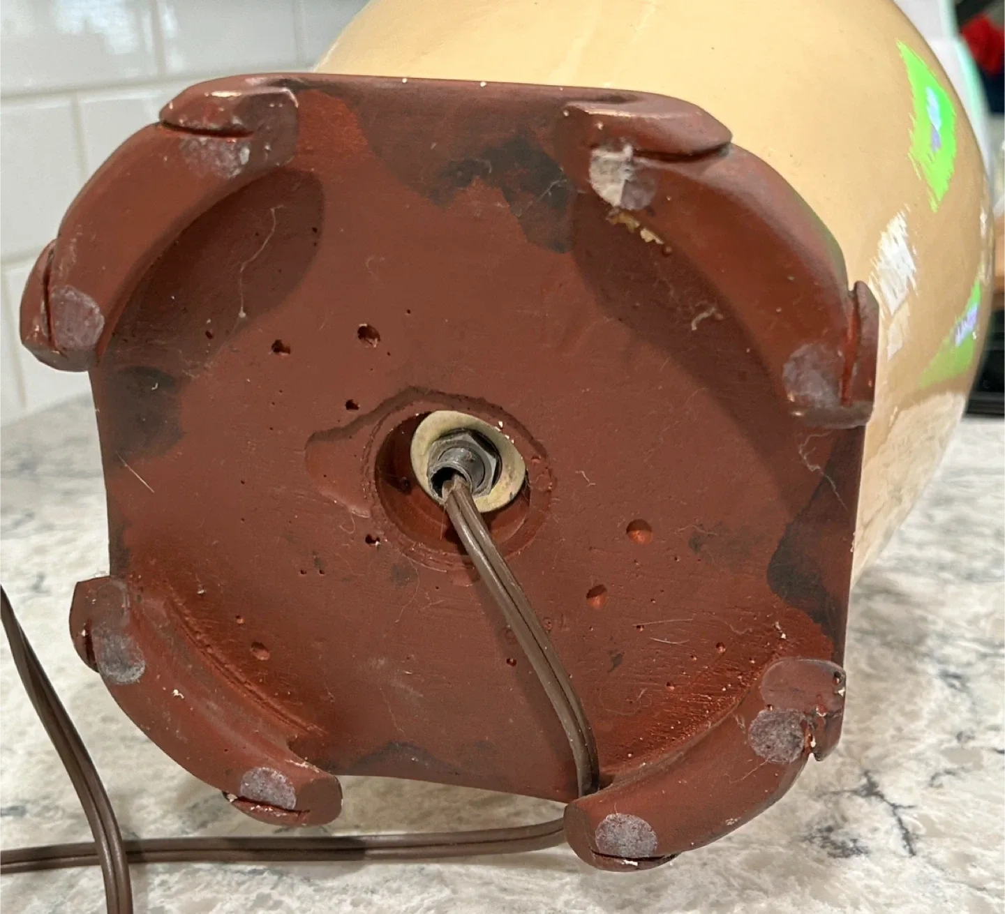 Beige Table Lamp with Wooden Base image indicator(5)