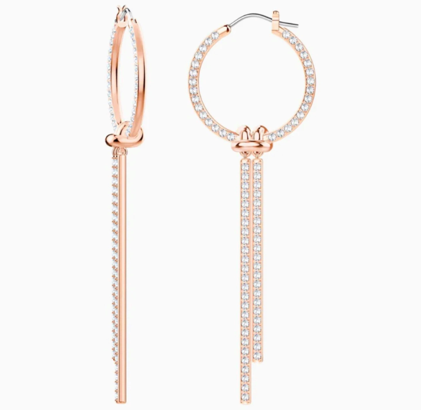 Swarovski Lifelong PE Hoop LG CRY/ROS Earrings