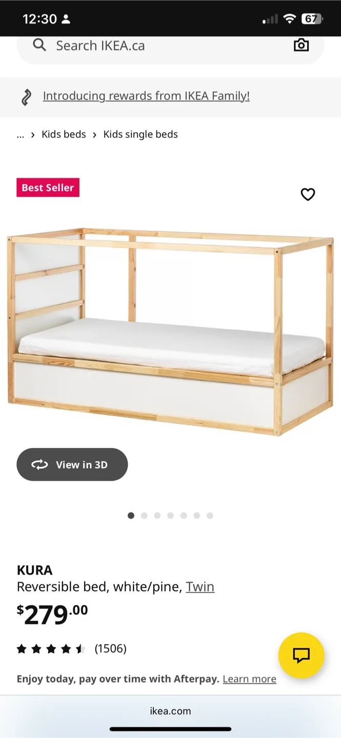 IKEA KURA Reversible Bed, Twin Size with mattress image indicator(2)