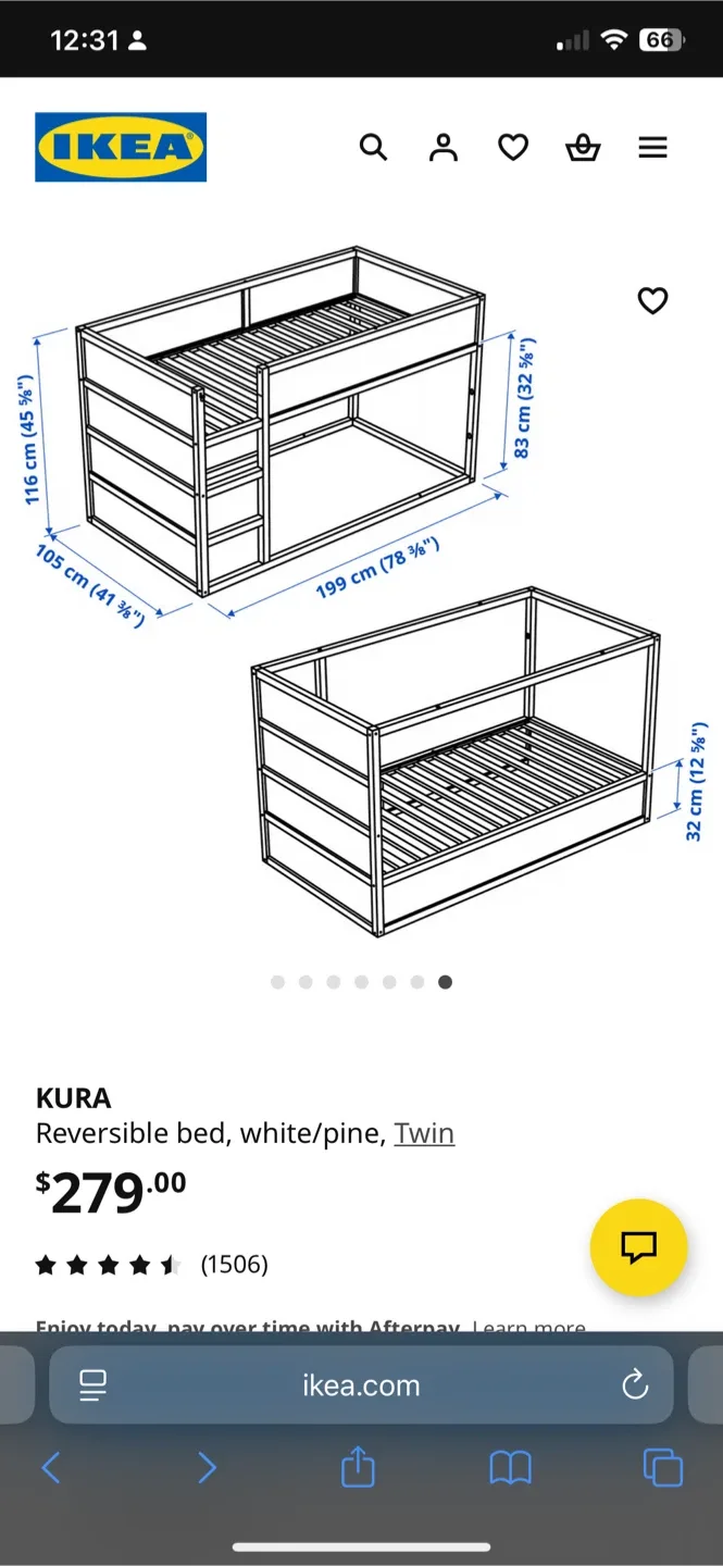 IKEA KURA Reversible Bed, Twin Size with mattress image indicator(6)