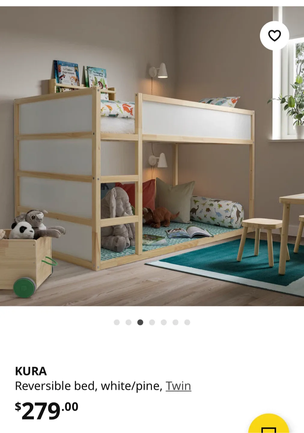 IKEA KURA Reversible Bed, Twin Size with mattress image indicator(3)