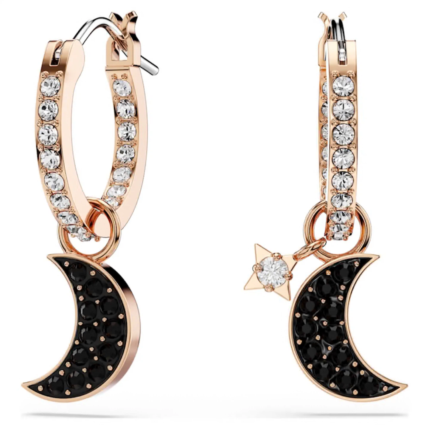 Swarovski symbolic Moon Hoop Earrings
