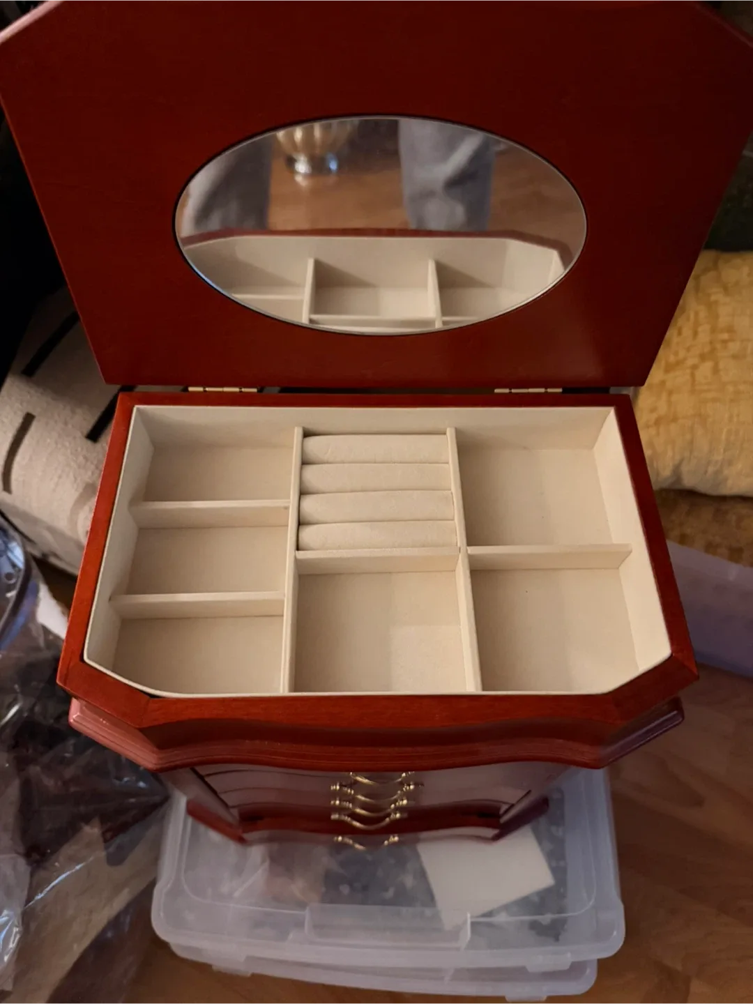 Wooden Jewelry Box with Drawers image indicator(4)
