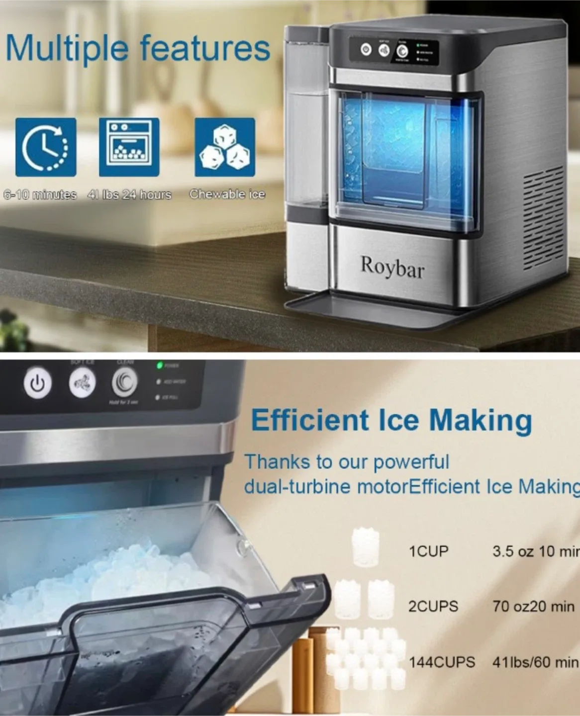 New in box Roybar Ice Maker - Makes Ice in 6 Minutes! image indicator(8)