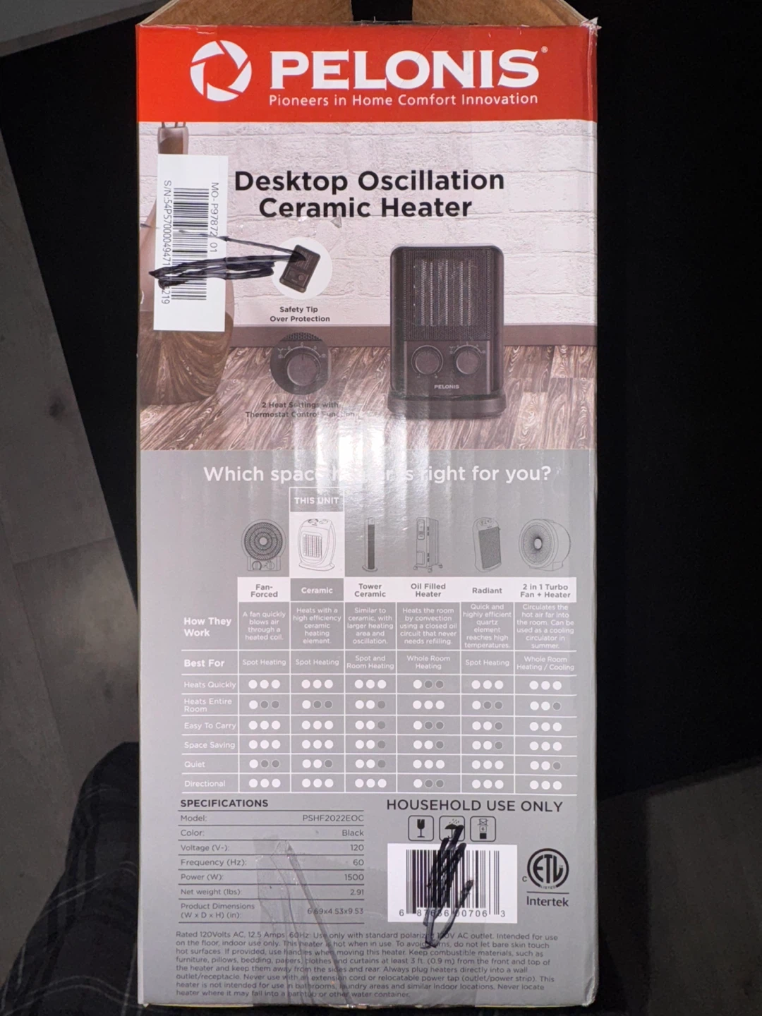 Pelonis Desktop Oscillation Ceramic Heater - photo 5