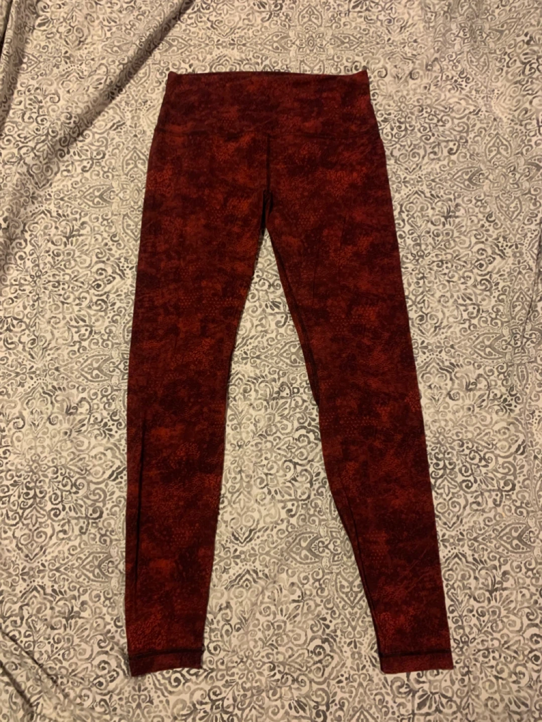 Lululemon Red Patterned Leggings - Size 10